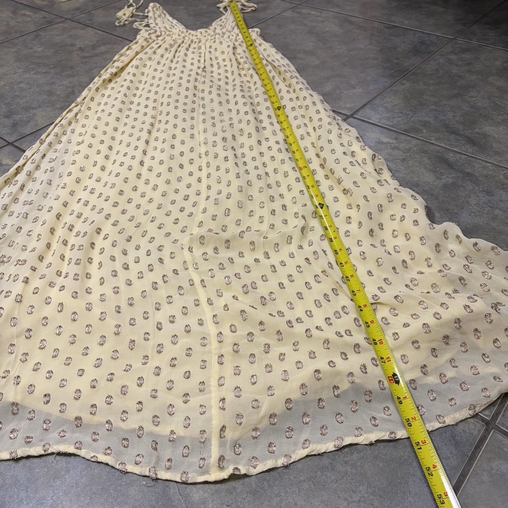En Creme Womens Deep V-Neck Light Yellow Maxi Dress Sz S Wedding Party Beach EUC - Picture 16 of 16
